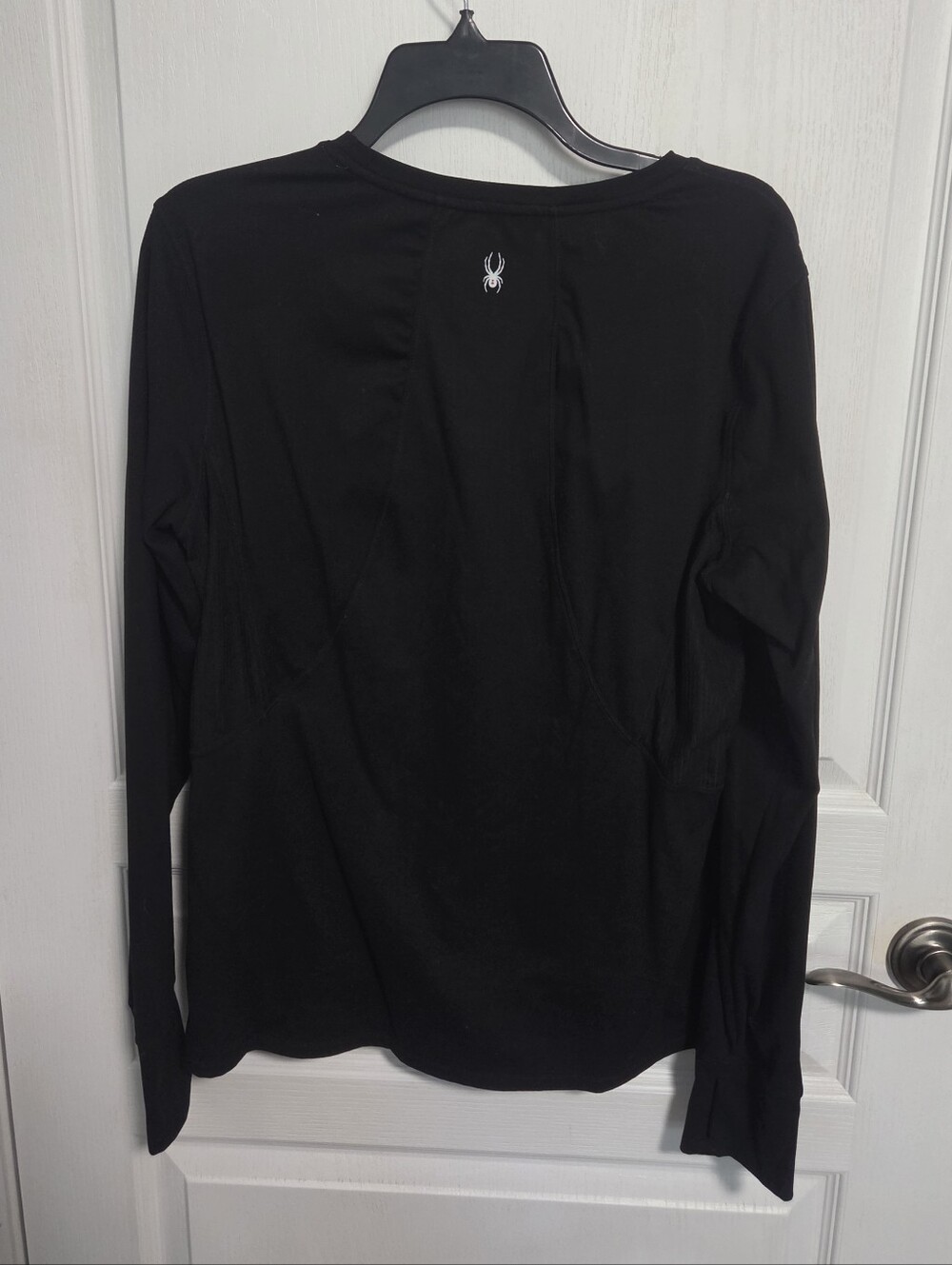 Spyder Performance Long Sleeve Shirt Fitted Secure Pocket Black Womens XL